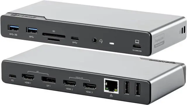 Alt view image 3 of 7 - ALOGIC DV4 14-in-1 USB-C Docking Station with 85W PD, Quad Display Support (3 HDMI + DP), USB-C & USB-A Ports, Ethernet, SD/microSD Reader & Audio Jack for Windows & macOS.