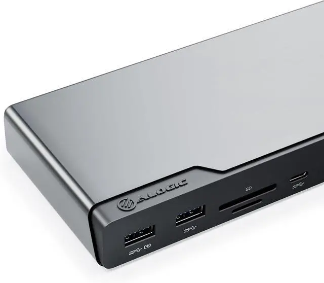 Alt view image 7 of 7 - ALOGIC DV4 14-in-1 USB-C Docking Station with 85W PD, Quad Display Support (3 HDMI + DP), USB-C & USB-A Ports, Ethernet, SD/microSD Reader & Audio Jack for Windows & macOS.