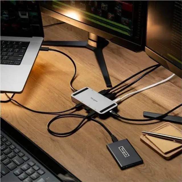 Alt view image 5 of 5 - Targus USB4 Dual Video Mobile Dock, 140W Pass-Through, Dual HDMI 4K, Single 8K, USB-C Docking Station for Windows, MacBook & Thunderbolt - DOCK429GL