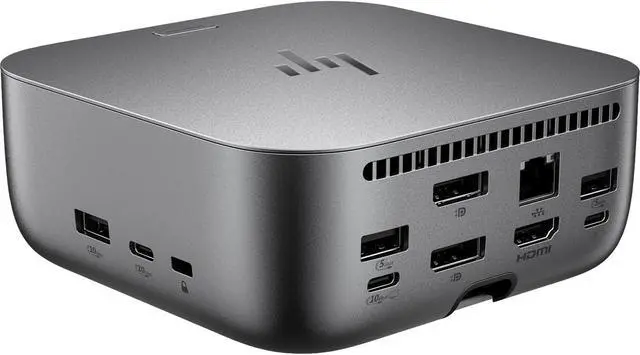 Alt view image 3 of 7 - HP Thunderbolt 4 Ultra 180W G6 Dock (9X481UT#ABA) + ZoomSpeed 6-ft DisplayPort Cable + ZoomSpeed 6-ft HDMI Cable + ZoomSpeed 6-ft Ethernet Cable + AOM Microfiber Cleaning Cloth
