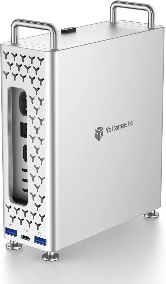 Main image of Yottamaster Mac mini M4 Dock & Vertical Stand, 5 in 1 Mac mini M4 Hub with NVMe SSD Enclosure, 2xUSB-A 10Gbps, SD/TF Card Reader, up to 8TB Storage Expansion for Mac mini M4/M4 Pro