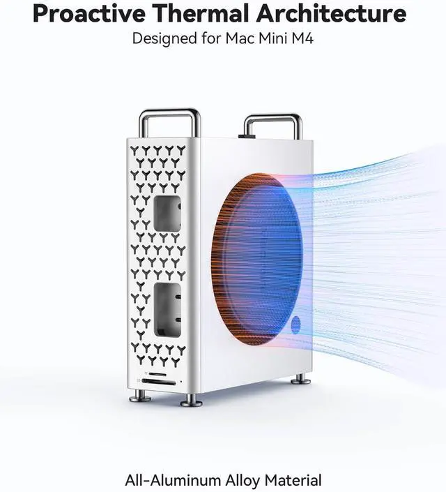 Alt view image 5 of 7 - Yottamaster Mac mini M4 Dock & Vertical Stand, 5 in 1 Mac mini M4 Hub with NVMe SSD Enclosure, 2xUSB-A 10Gbps, SD/TF Card Reader, up to 8TB Storage Expansion for Mac mini M4/M4 Pro