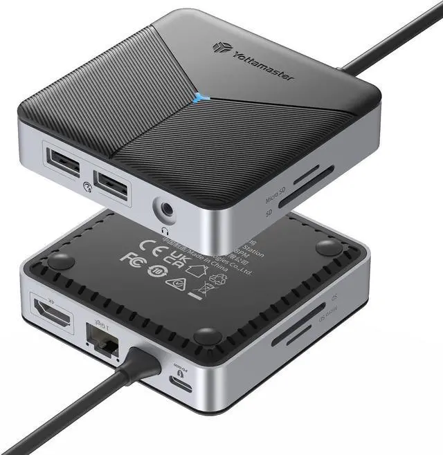 Main image of Yottamaster Laptop Docking Station 8 in 1, USB C Hub with 2XUSB-A 3.0, 100W Power Delivery, 4K@60Hz HDMI, SD/TF, RJ45, 3.5mm Audio, USB Multiport C Adapter for MacBook/DELL/HP/Lenovo