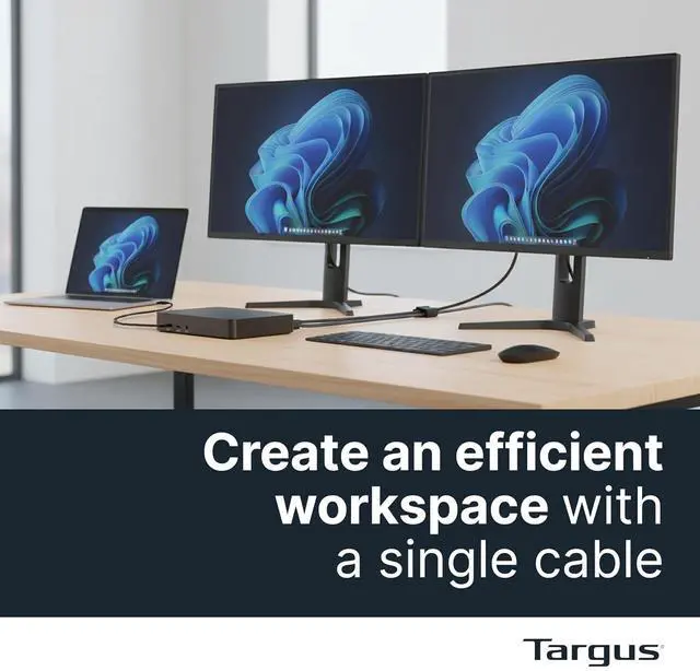 Alt view image 5 of 7 - Targus Universal USB-C Docking Station, Dual DisplayPort 4K, 100W Power Delivery DOCK316USZ