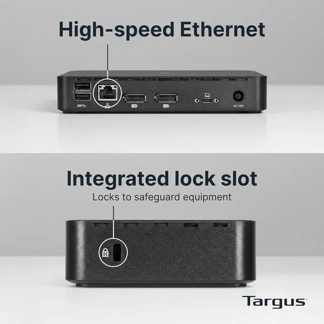 Alt view image 6 of 7 - Targus Universal USB-C Docking Station, Dual DisplayPort 4K, 100W Power Delivery DOCK316USZ