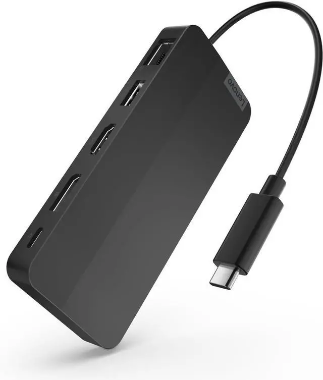 Main image of Lenovo USB Type-C Dual Display Travel Dock (No AC Adapter) Hub Docking Station Displayport HDMI USB Type-C Ethernet 2 Screen Output 47cm Internal Cable 40B90000WW