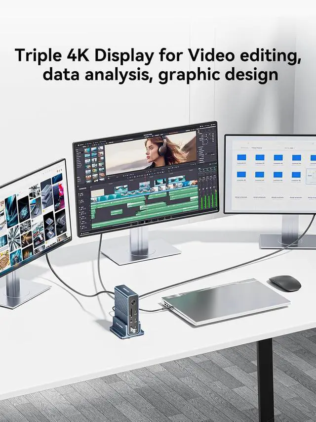 Alt view image 7 of 7 - ACASIS USB C Docking Station Dual Monitors with 15-in-1 Laptop Docking Station Dual Monitor