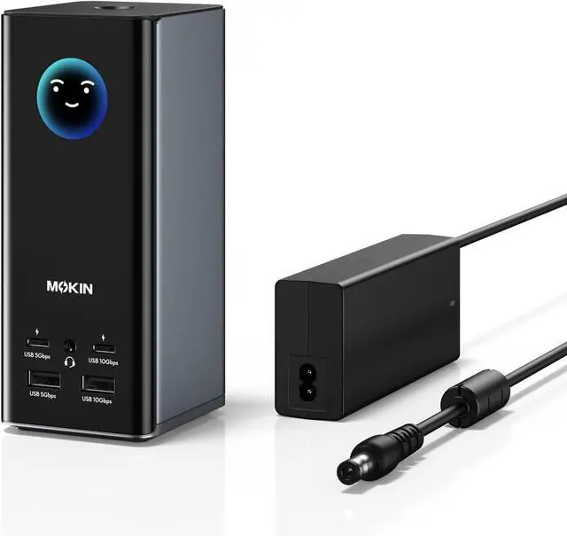 Main image of MOKiN Smart LCD Docking Station,18-Port USB C Docking Station Triple Display with 3HDMI+2DP, Smart Display, Triple 4K 60Hz, 10Gbps USB Ports, Gigabit Ethernet, for macOS and Windows(Driver Required)