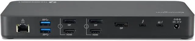 Alt view image 3 of 7 - Kensington SD5920T EQ Thunderbolt 4 Quad 4K Hybrid Base with DisplayLink Technology, SD and Micro SD Card Readers, 100W Power Charging, Ethernet and USB-A and USB-C 3.2 Ports (K35234EU)
