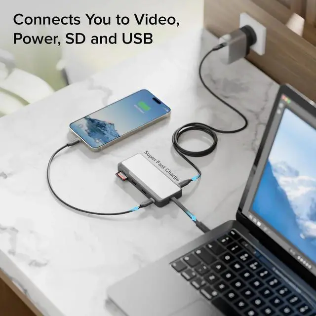 Alt view image 5 of 6 - ALOGIC Fusion Pro Tour USB-C Travel Dock, 9-in-1 USB-C Hub with 4K HDMI, VGA, Gigabit Ethernet, SD & microSD Card Reader, USB-C PD Pass-Through, USB-A & USB-C Ports for Windows & Mac