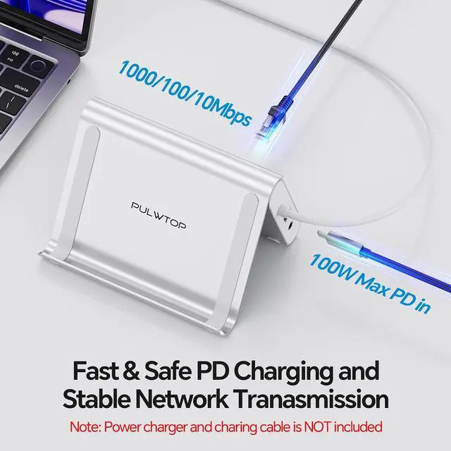 Alt view image 7 of 7 - USB C Docking Station Dual Monitor for MacBook Pro/Air, 11-in-1 MacBook Docking Station with Stand, 2X 4K@60Hz HDMI, 100W PD, Ethernet, SD/TF, 10Gbps USB A/C for M5/M4/M3 Pro/Max - Silver