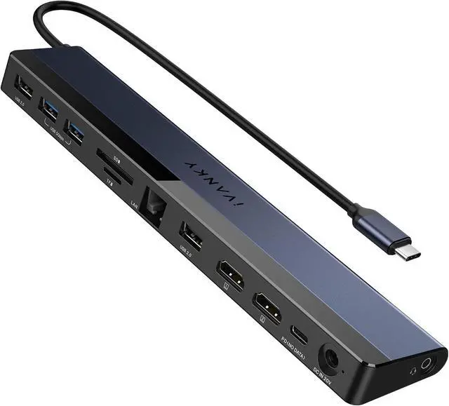 Alt view image 6 of 7 - IVANKY DP to DP Cable and 12-in-1 USB C Docking Station with Power Adapte