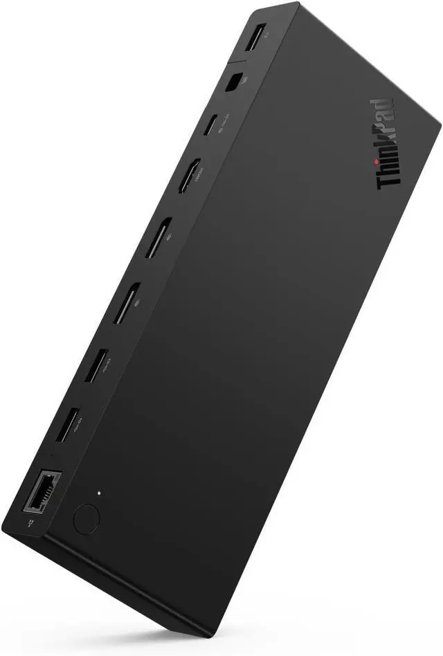 Alt view image 4 of 7 - Lenovo ThinkPad USB4 Dock 5000-100W EU - USB4 Docking Station - Black with Red Profile