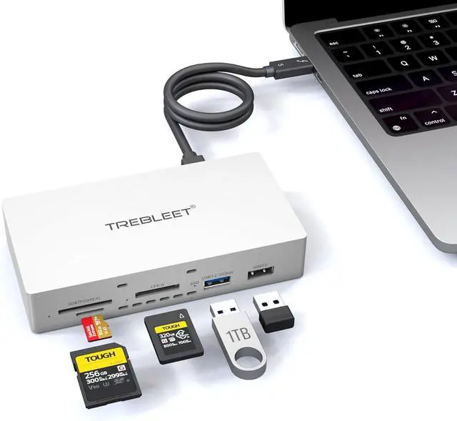 Main image of 80Gbps USB4v2 Hub, Compatible with Thunderbolt 5, 8-in-1 Mini Dock with 7000MB/s NVMe SSD Slot, 8K@60Hz, CFexpress Type A/SD 4.0 Reader, Compatible with MacBook Pro, Windows & More