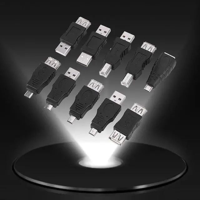 Alt view image 2 of 7 - USB Adapter Kit, 40Pack Plug and Play Angled Mini Micro Type B Male Female Converters Connectors Type C Female to Micro USB Male Adapter for USB 2.0 Adapters