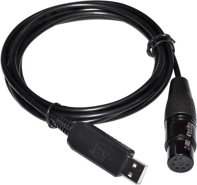 Alt view image 3 of 4 - F/;TD/;1 RS485 USB to DMX512 XLR 5PIN 5P Female/Male DMXCONTROL Freestyler ARTNET QLC+ Magic Q to Stage L -g-t-i-g Controller KABLE(1M,5P XLR Male B)
