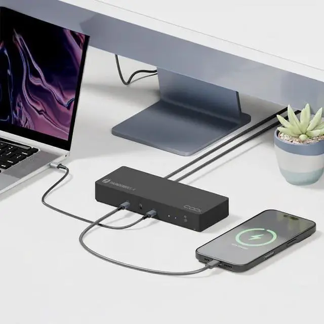 Alt view image 5 of 5 - CODi CentroT4 10-in-1 Thunderbolt 4 Docking Station 40Gbps, 96W Power Delivery, Dual 4K@60Hz or Single 8K@30Hz, HDMI 2.1, 2.5GbE Ethernet, USB-C & USB-A, USB4 & TB3 Compatible