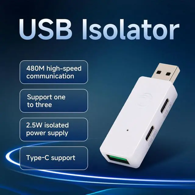 Alt view image 2 of 7 - USB Isolator USB Ground Loop Isolator Supports USB 2.0 480Mbps High Speed Isolation and 1.5MbpsFull Speed 12Mbps Isolation Optocoupler photoelectric Protection Module with Three interfaces