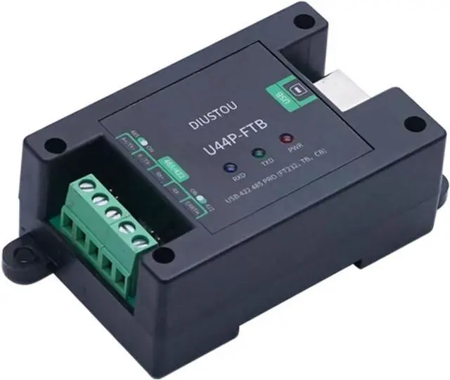 Main image of Industrial USB to RS422 Serial Module Support RS422/485 Interface to USB with DC Power Isolation and Digital Isolator Multi-Protection ABS case DIN Rail mounting