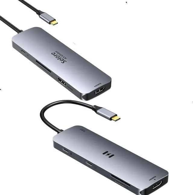 Main image of Selore 8-in-1 USB C Docking Station Dual Monitor, USB C Hub with HDMI, 100W Power Delivery, 5Gbps Data Transfer, SD/TF Card Reader, Laptop Docking Station for MacBook,Windows