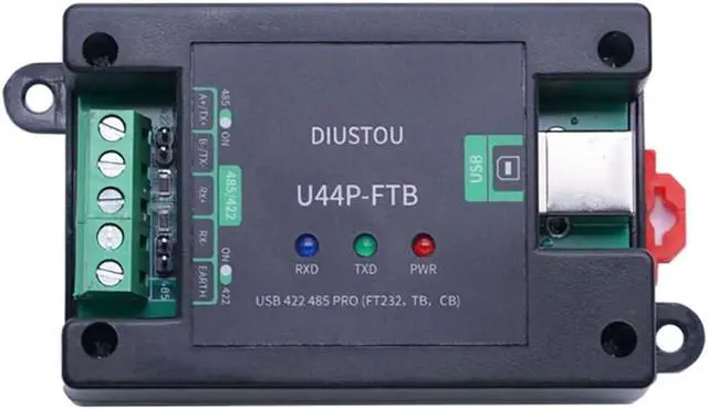 Alt view image 3 of 6 - Industrial USB to RS422 Serial Module Support RS422/485 Interface to USB with DC Power Isolation and Digital Isolator Multi-Protection ABS case DIN Rail mounting