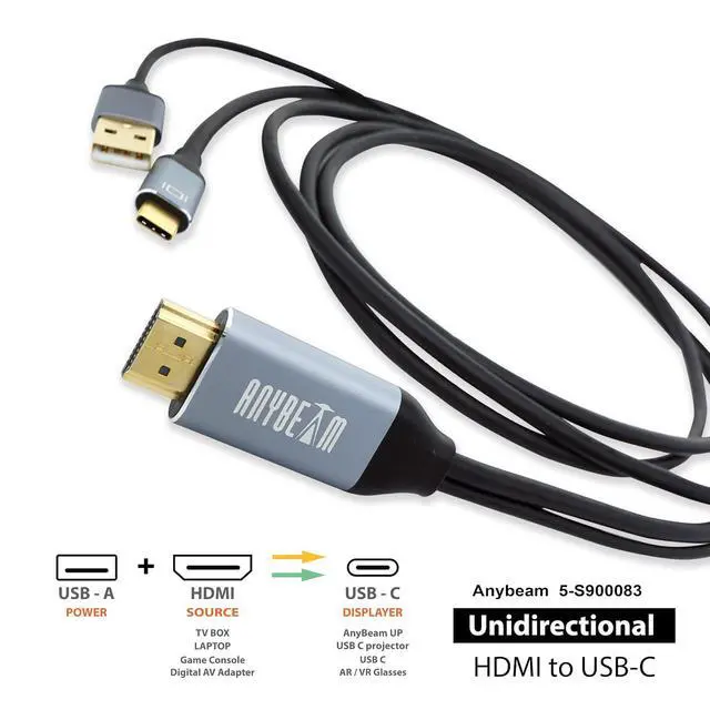 Alt view image 2 of 3 - HDMI to USB C Adapter Cable 4K60Hz 6.6FT, HDMI Source Input to USB C Output Display, Compatible with Lightning AV Adapter, Switch Dock, PS5, Xbox to USB C Display or Xreal, Nreal Air