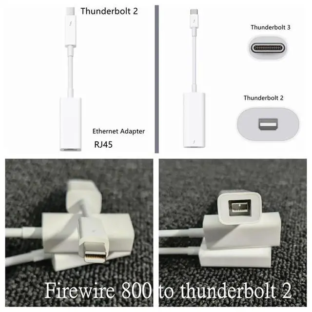 Alt view image 4 of 5 - Firewire 800 to Thunderbolt 2 Adapter 3 to RJ45 Fire 1394B Suitable for Mac Computers Equipped with Port USB Connection Cabl E Data Transmission(Thunderbolt 2 Cable)