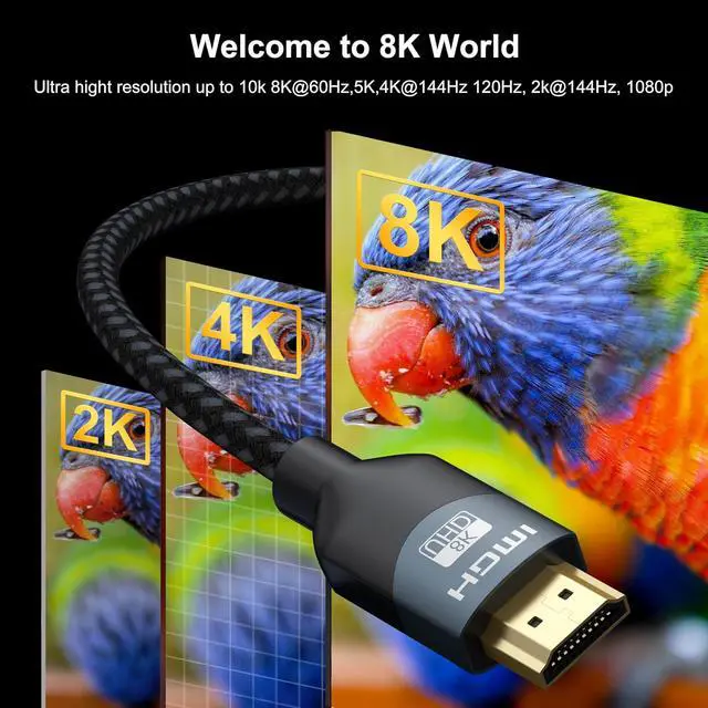 Alt view image 4 of 7 - 8K HDMI 2.1 Cables 6FT/5-Pack & 10FT/2-Pack