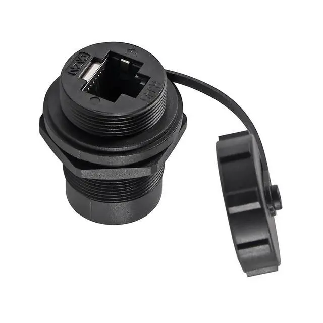 Alt view image 6 of 6 - DORHEA 10Pcs RJ45 Connector CAT6 8P8C Panel Mount Shielded Ethernet LAN Bulkhead Ethernet Cable Coupler Extension Adapter Double Head Female to Female with Waterproof/Dust Cap