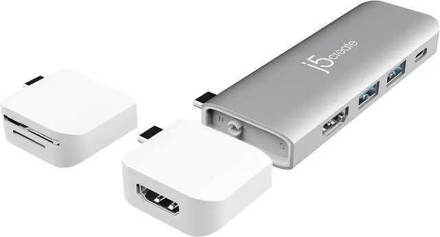 Main image of J5Create ULTRADRIVE Kit USB-C Dual-Display 8-in-1 Modular Dock - 2 Detachable Modules - Perfect for MacBook/MacBook Air/MacBook Pro