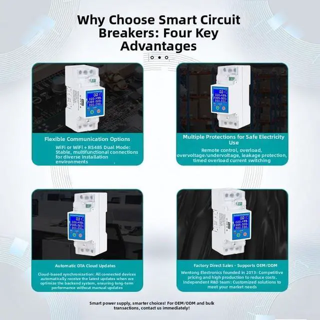 Alt view image 3 of 7 - For RS485 WiFi Breaker 80A Leakage Protector with Remote Control, Adjustable Current Settings & Energy Home Electrical Safety