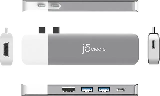 Alt view image 5 of 7 - J5Create ULTRADRIVE Kit USB-C Dual-Display 8-in-1 Modular Dock - 2 Detachable Modules - Perfect for MacBook/MacBook Air/MacBook Pro
