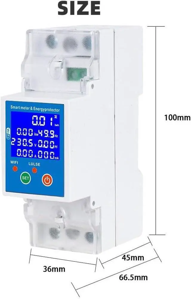 Alt view image 7 of 7 - For RS485 WiFi Breaker 80A Leakage Protector with Remote Control, Adjustable Current Settings & Energy Home Electrical Safety
