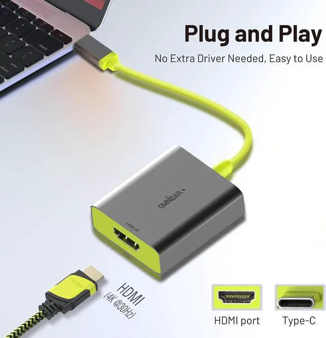 Alt view image 2 of 7 - USB C to HDMI Adapter 4K, USB Type-C to HDMI Adapter for Monitor, Thunderbolt 3/4 to HDMI Converter Compatible with MacBook Pro/Air, Chromebook, XPS, Surface, iPhone 15 Pro/Max, Galaxy & More