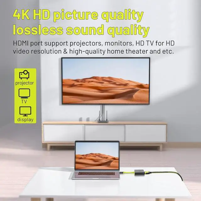 Alt view image 4 of 7 - USB C to HDMI Adapter 4K, USB Type-C to HDMI Adapter for Monitor, Thunderbolt 3/4 to HDMI Converter Compatible with MacBook Pro/Air, Chromebook, XPS, Surface, iPhone 15 Pro/Max, Galaxy & More