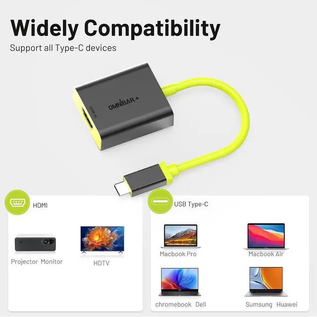 Alt view image 7 of 7 - USB C to HDMI Adapter 4K, USB Type-C to HDMI Adapter for Monitor, Thunderbolt 3/4 to HDMI Converter Compatible with MacBook Pro/Air, Chromebook, XPS, Surface, iPhone 15 Pro/Max, Galaxy & More
