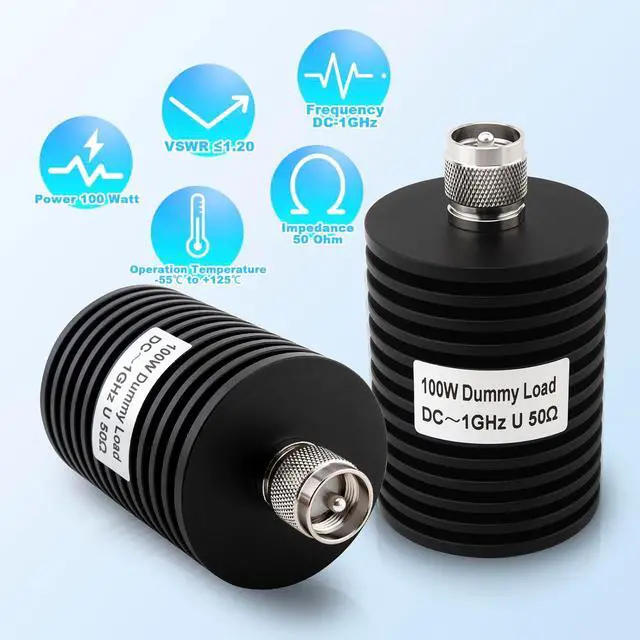 Alt view image 2 of 5 - 100W 50 Ohm Dummy Load PL259, DC-1GHz, UHF Male Connector RF Termination Load for Broadcast/Industrial/Military