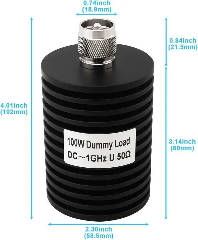 Alt view image 4 of 5 - 100W 50 Ohm Dummy Load PL259, DC-1GHz, UHF Male Connector RF Termination Load for Broadcast/Industrial/Military