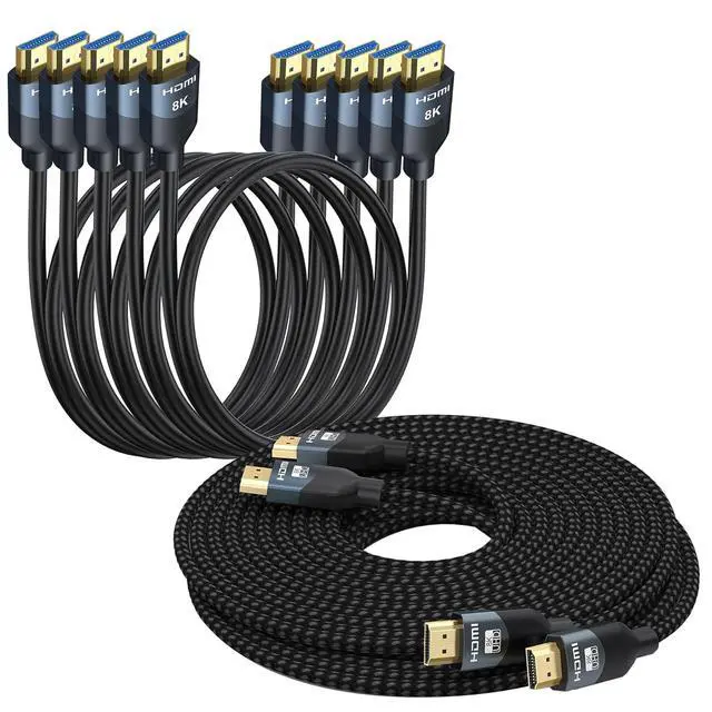 Alt view image 6 of 7 - 8K HDMI 2.1 Cables 6FT/5-Pack & 10FT/2-Pack