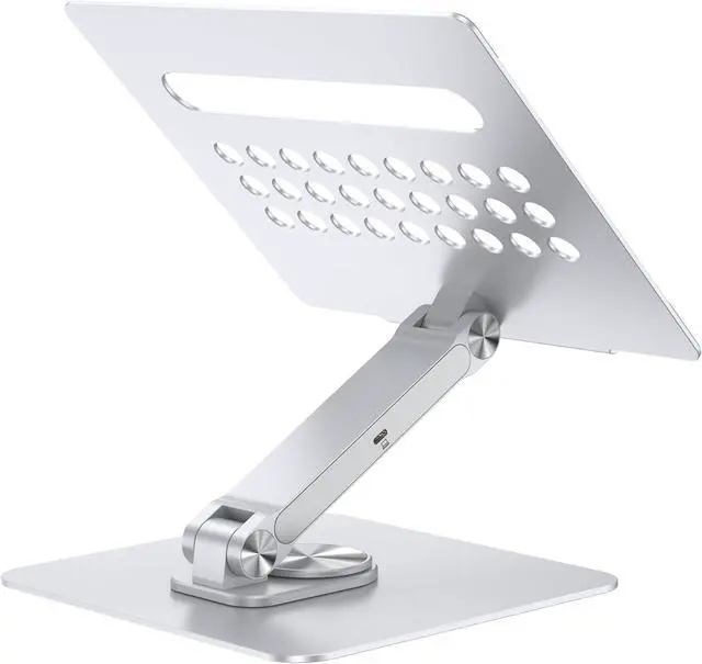 Alt view image 3 of 7 - Conceptronic DONN27G Laptop Stand with 7 in 1 Docking Station, 360° Rotating Base, Foldable Height Adjustable