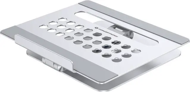 Alt view image 4 of 7 - Conceptronic DONN27G Laptop Stand with 7 in 1 Docking Station, 360° Rotating Base, Foldable Height Adjustable