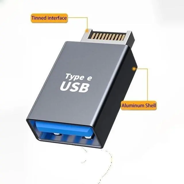 Alt view image 3 of 3 - USB 3.1 Front Panel Header Type E to USB C Type C Adapter Connector(PH74A)