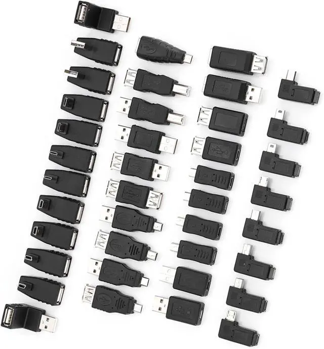 Alt view image 4 of 7 - AYNEFY 40-Pack Mini USB 2.0 to Micro USB Adapter Angled Type B Male to Female Converter for Charging & Data Transfer, Compact USB-A to Micro-B Adapter