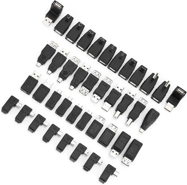 Alt view image 3 of 7 - AYNEFY 40-Pack Mini USB 2.0 to Micro USB Adapter Angled Type B Male to Female Converter for Charging & Data Transfer, Compact USB-A to Micro-B Adapter
