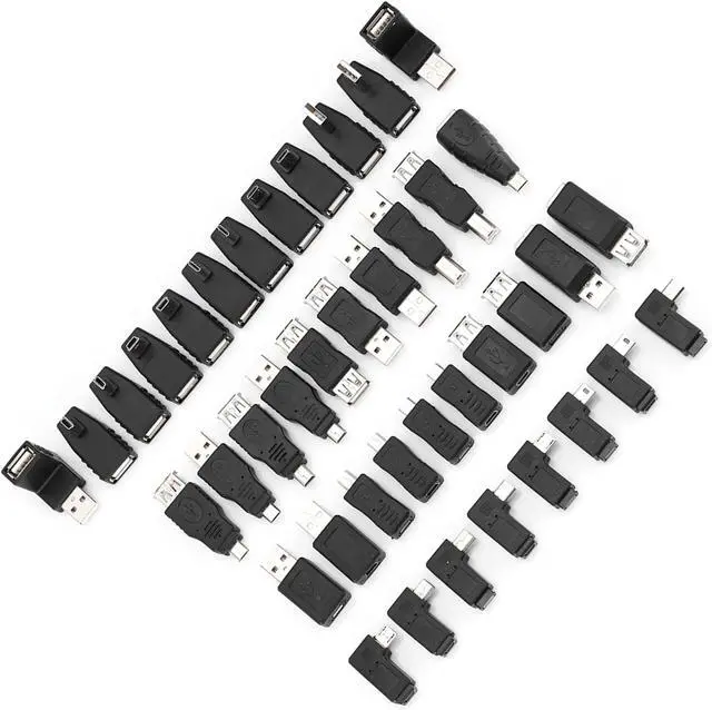 Alt view image 5 of 7 - AYNEFY 40-Pack Mini USB 2.0 to Micro USB Adapter Angled Type B Male to Female Converter for Charging & Data Transfer, Compact USB-A to Micro-B Adapter