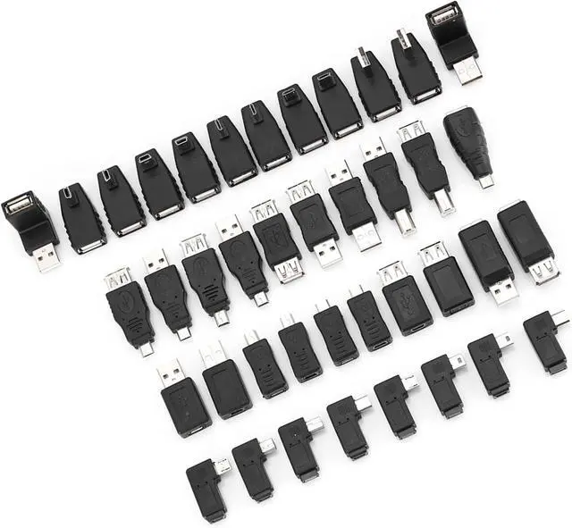 Alt view image 2 of 7 - AYNEFY 40-Pack Mini USB 2.0 to Micro USB Adapter Angled Type B Male to Female Converter for Charging & Data Transfer, Compact USB-A to Micro-B Adapter