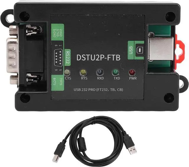 Alt view image 7 of 7 - Diydeg Serial Converter Module, USB to RS232 PRO Serial Adapter Module with Rail DB9 Male USB B Connector, Integrated Power Isolation