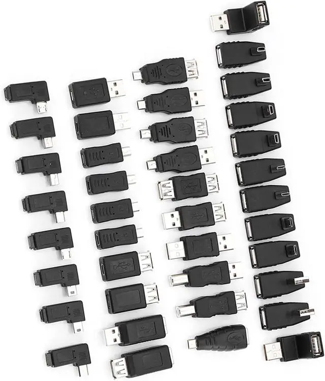 Alt view image 6 of 7 - AYNEFY 40-Pack Mini USB 2.0 to Micro USB Adapter Angled Type B Male to Female Converter for Charging & Data Transfer, Compact USB-A to Micro-B Adapter