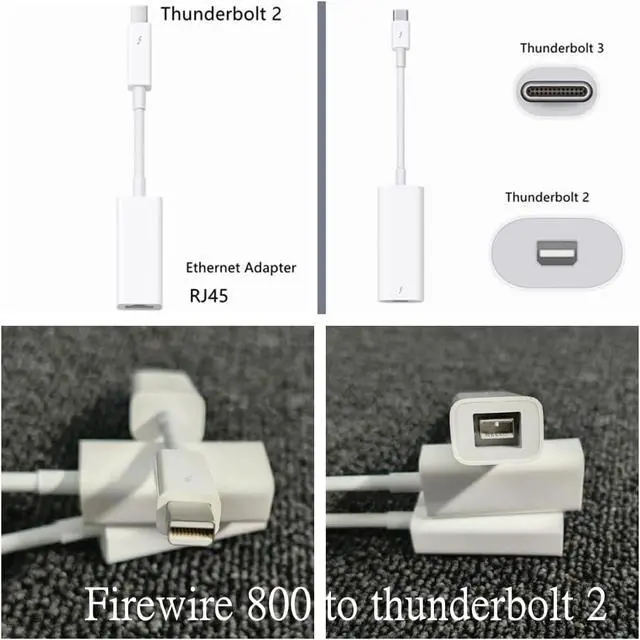 Alt view image 3 of 3 - Firewire 800 to Thunderbolt 2 Adapter 3 to RJ45 Fire 1394B Suitable for Mac Computers Equipped with Port USB Interface Connection Cable(Thunderbolt2-RJ45)