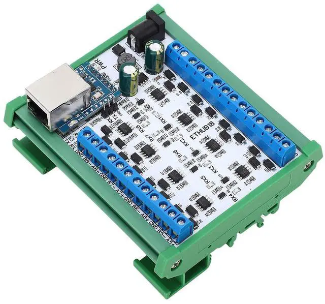 Main image of RJ45 to 8 RS485 Hub Converter, DC730V Easy Wiring RJ45 to 8 RS485 Hub Module Compact for Industry (Hub Module with Housing)